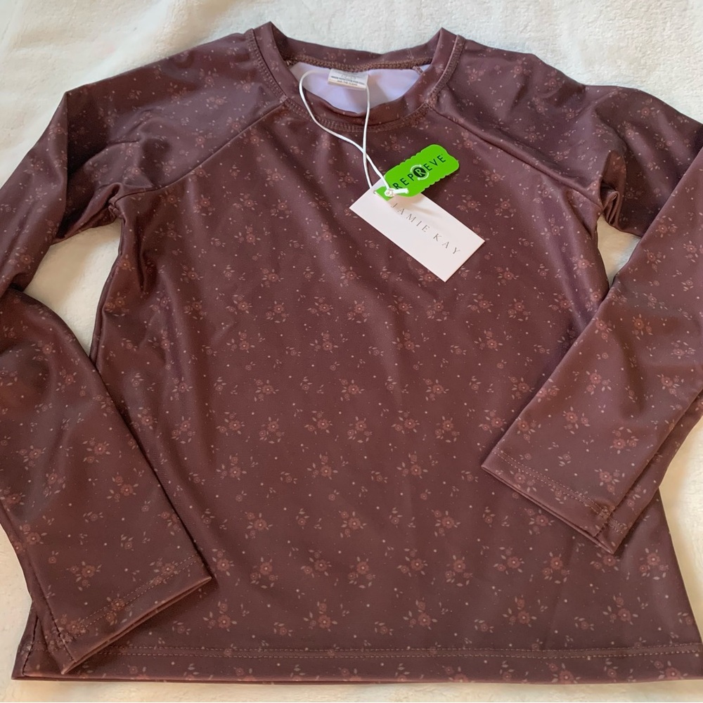 Jamie Kay Floral Rashguard Long Sleeve Top Size 7 NWT